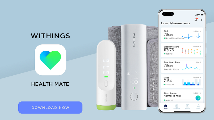 Withings populära hälsoapp Health Mate finns nu i AppGallery