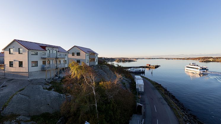 Familjebostäders nya hus vid Donsö brofäste