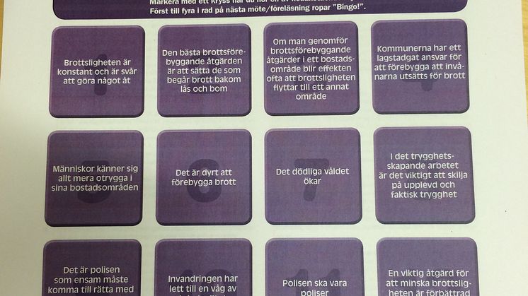 Myt-bingo från Tryggare Sverige - årets julklapp!