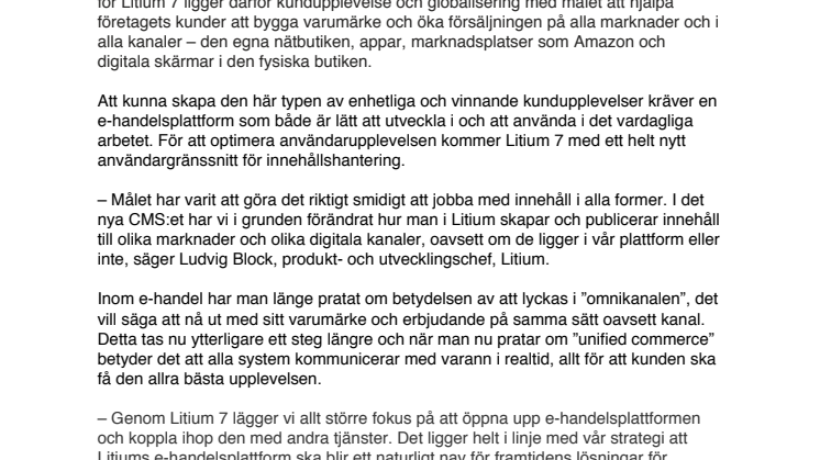 Litium 7 – navet i framtidens e-handel