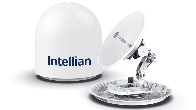 Intellian’s innovative, future-proof v85NX antenna, with the new logo