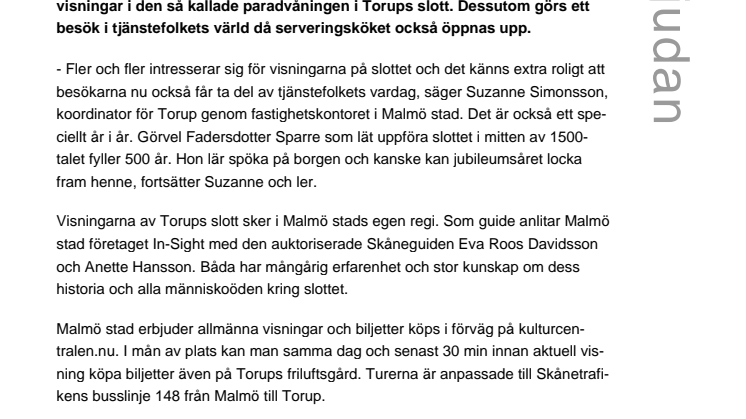 Pressinbjudan - Säsongsöppning av Torups kulturhistoriska skatt