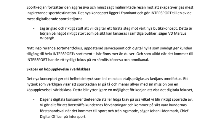 INTERSPORT:s nya butikskoncept är början på något riktigt stort