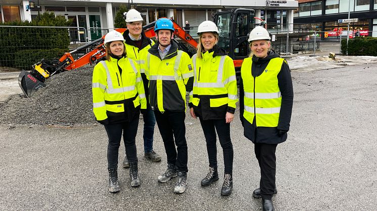 Åpningen ved Vibeke Lokøy (FA LARK), Geir Jonsrud (PL Sweco), Thomas Gillgren (PL NFK) og Guro Emilie Sverreng (PE Sweco), ordfører i NFK Cecilie Dhal-Jørgensen Pind.