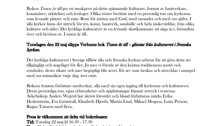 Boknyhet - Tusen år till