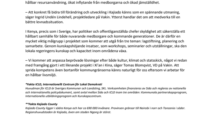 Vakin och Kajiado i Kenya samarbetar för hållbar vatten- och avfallshantering