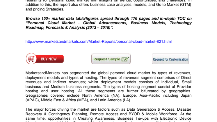 Personal Cloud Market Expected To Reach $43.5 Billion by 2018
