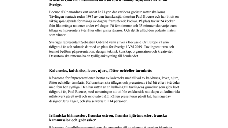 Nu skapas de Svenska tävlingsrätterna till Bocuse d´Or 