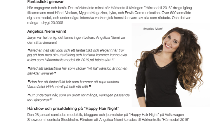 500 tävlande, 20.000 röster – total succé för Hårkontrolls modelljakt!