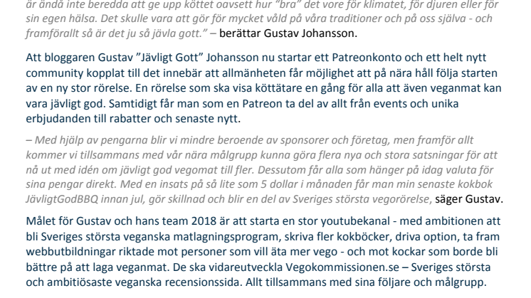 Prisbelönt matblogg startar veganskt matprogram tillsammans med sina följare - tar hjälp av ny typ av crowdfunding!