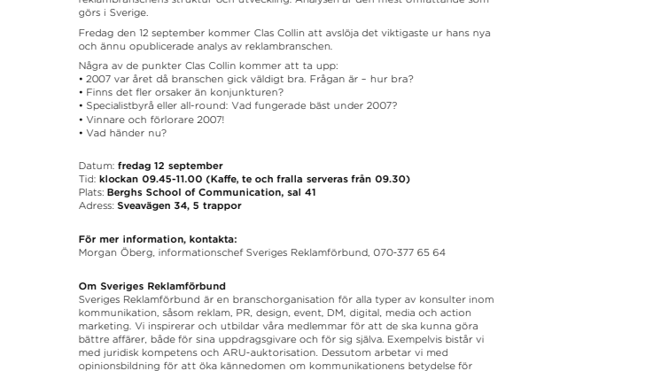 Byråbranschen 2007: Struktur och utveckling