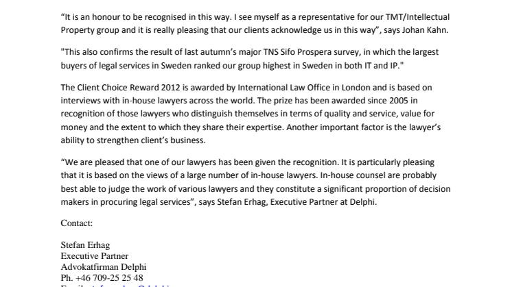 Delphi IT lawyer favorite with in-house counsel