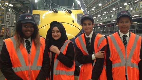 Students visit flagship Hitachi train maintenance centre
