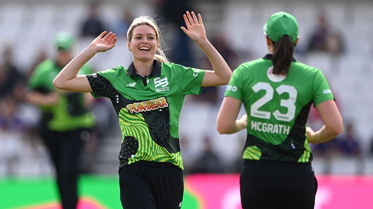 Lauren Bell was the second leading wicket-taker in The Hundred. Photo: Getty Images