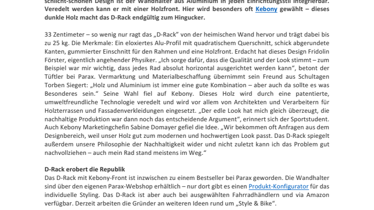 Platz da! Bring dein Bike an die Wand – mit Parax & Kebony