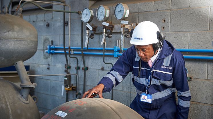 Allianz engineer inspecting