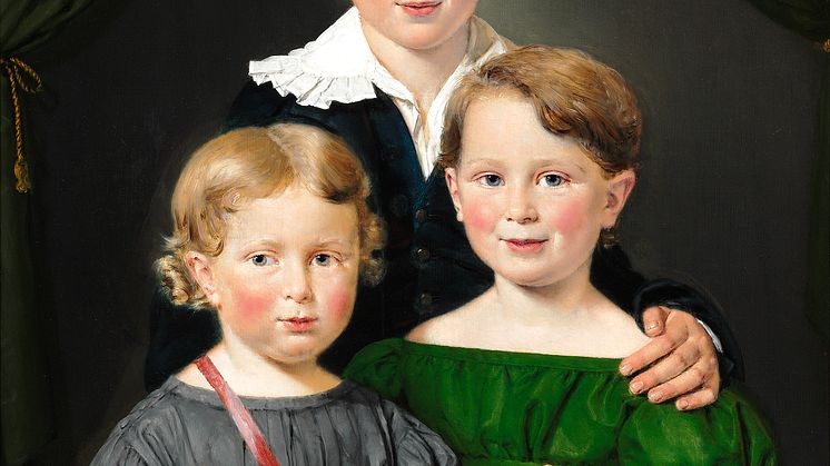 C. A. Jensen: Hans and Bolette Puggaard's three children. Signed and dated C. A. Jensen 1827. Oil on canvas. 82 x 64 cm. Estimate: DKK 400,000-600,000 / € 53,500-80,500.