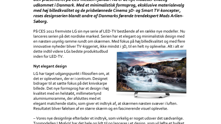 Fjernsynet bliver en del af indretningen, når LG lancerer ny designserie i Danmark