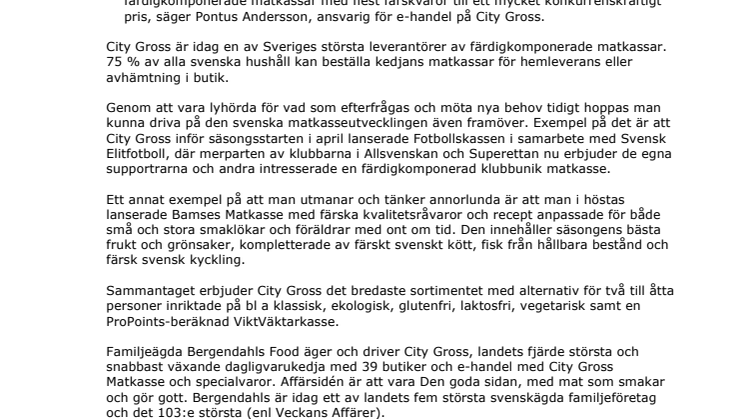 City Gross matkassar växer dubbelt så snabbt som marknaden för e-handel med mat