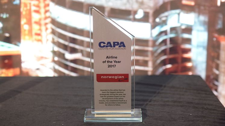 Norwegian reconocida como 'Aerolínea del año' en los Premios de Aviación CAPA 2017