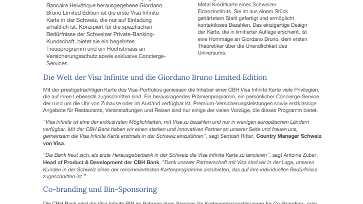 CBH Bank Medienmitteilung - Visa Infinite Launch - 14. Oktober 2021.pdf