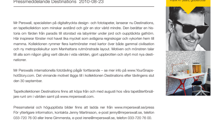Mr Perswall lanserar Destinations – tapetinspiration utan gränser