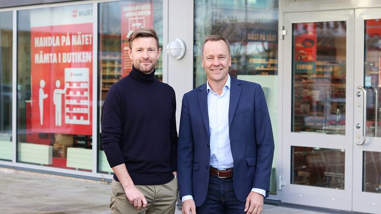 Daniel Sundell, ansvarig Digital Affär och Jan Kahlin, Chef Butik är båda nöjda över tjänsten som kopplar ihop Würths e-handeln med Würths butiker.