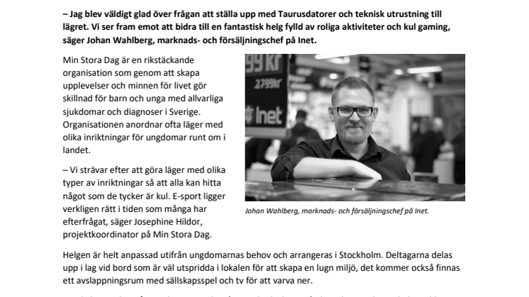 Första e-sportlägret i Min Stora Dags historia
