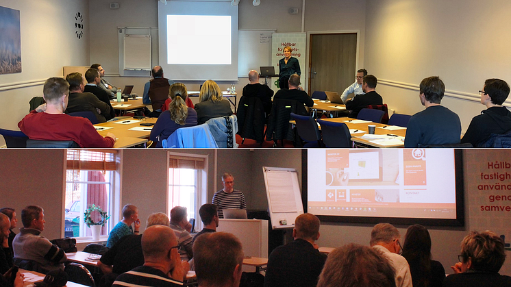 Maria Hammeryd från Västerbotten läns landsting och Kenneth Söderlund på PiteBo var två av de som berättade om sina erfarenheter kring energiuppföljning under seminariedagarna.