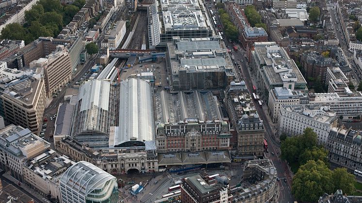 Aerial view of London Victoria