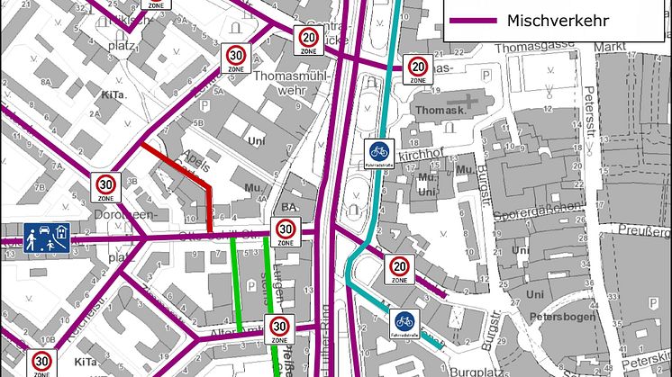 Radverkehr auf dem Dittrichring in Leipzig