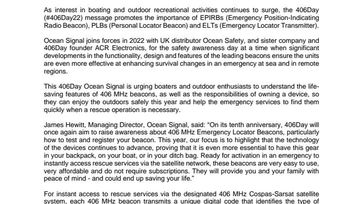 April 6 2022 - Annual 406Day Raises Awareness about Life-Saving Beacon Technology.pdf