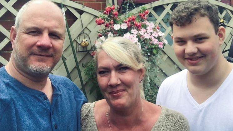WARNING OTHERS: Michelle O’Connell with her husband Patrick and son Morgan