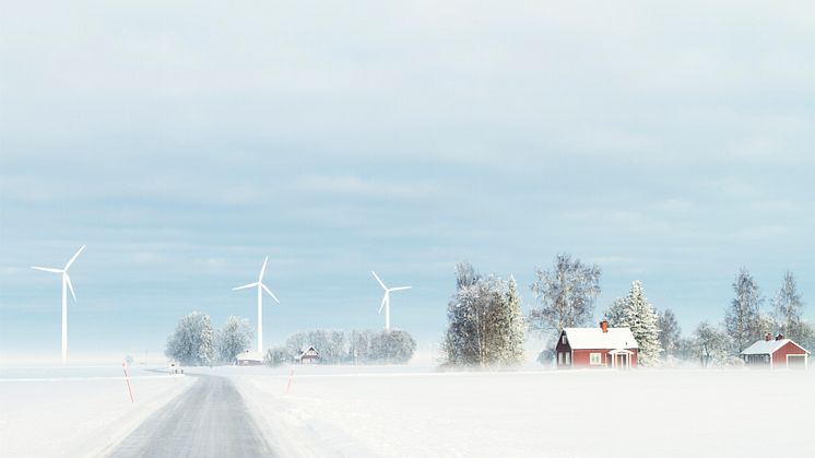 Windenergie im schwedischen Winter. Foto: Niclas Albinsson