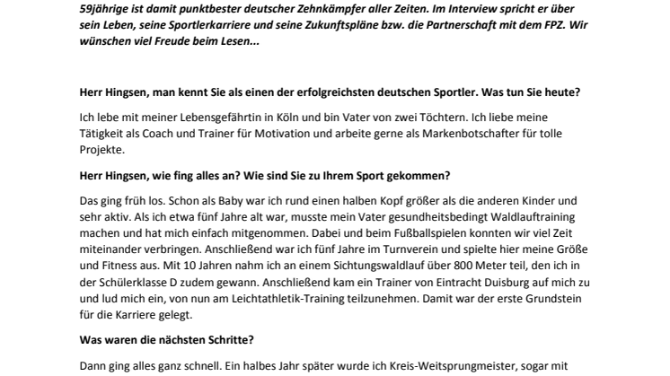 FPZ Interview mit Jürgen Hingsen