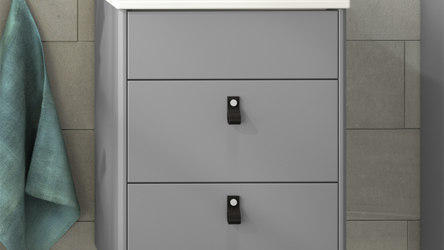 Bathroom cabinet Graphic, 45 cm in gray 
