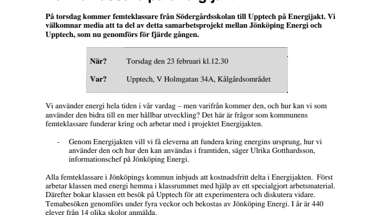 Pressinbjudan till Energijakten
