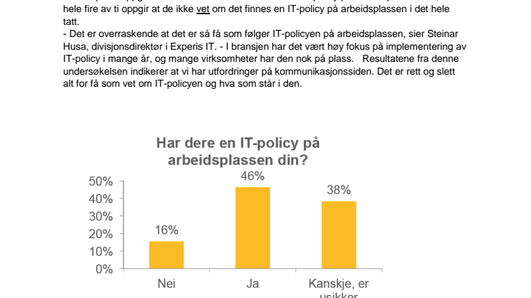 Mer enn halvparten følger ikke IT-policyen