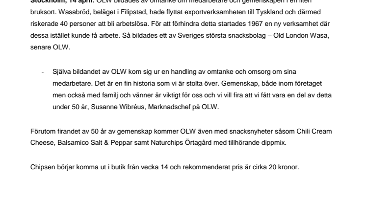 OLW firar 50 år av gemenskap