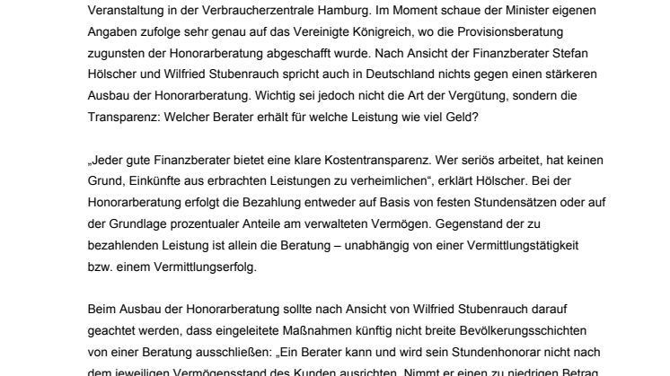 Honorarberatung im Wandel