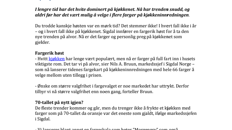 Nye kjøkkentrender