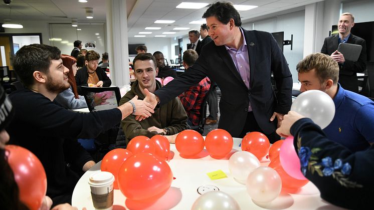 Northumbria alumnus Chris Jones returns to the University to meet current students