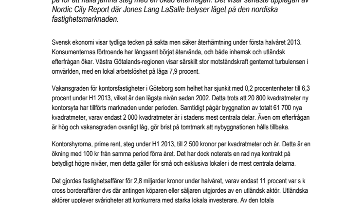 Lägsta vakansgraden i Göteborg på 10 år 
