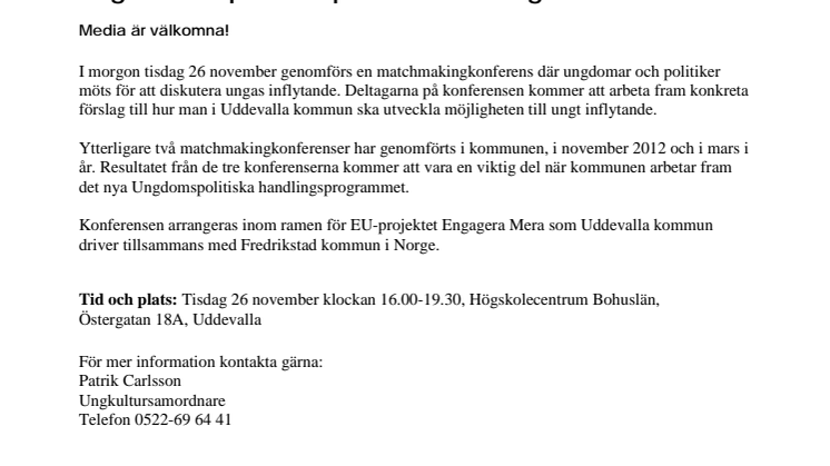 Ungdomar möter politiker på matchmakingkonferens
