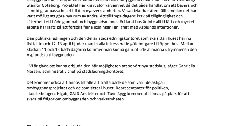 Öppet hus i Rådhuset i Göteborg