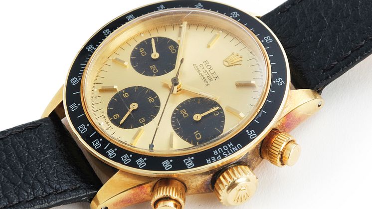 Rolex: Herrearmbåndsur af 18 kt. guld. Model Oyster Cosmograph, ref. 6263. Mekanisk kronograf værk med manuelt optræk, kaliber 727. Cirka 1970.