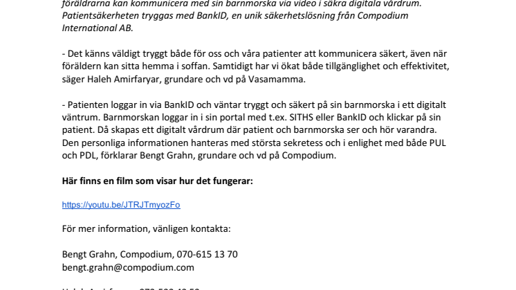 Världens första barnmorskemottagning med säkra digitala vårdrum