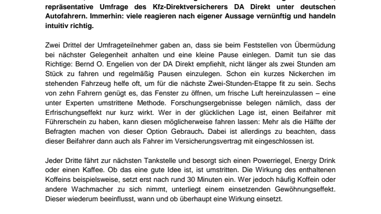 Autofahren in der dunklen Jahreszeit: Drei Viertel aller Deutschen kennen Übermüdung am Steuer