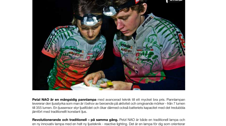 Nya NAO – innovativt ljus från Petzl