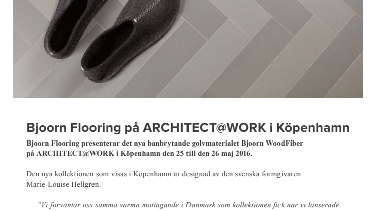 Bjoorn Flooring på ARCHITECT@WORK i Köpenhamn